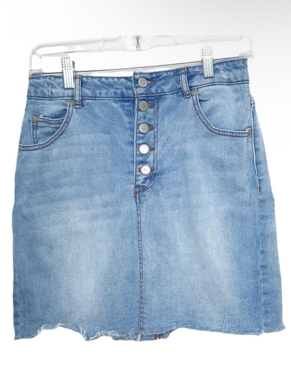 Highway Jeans Blue Raw Hem Denim Mini Skirt Size 5 / 6